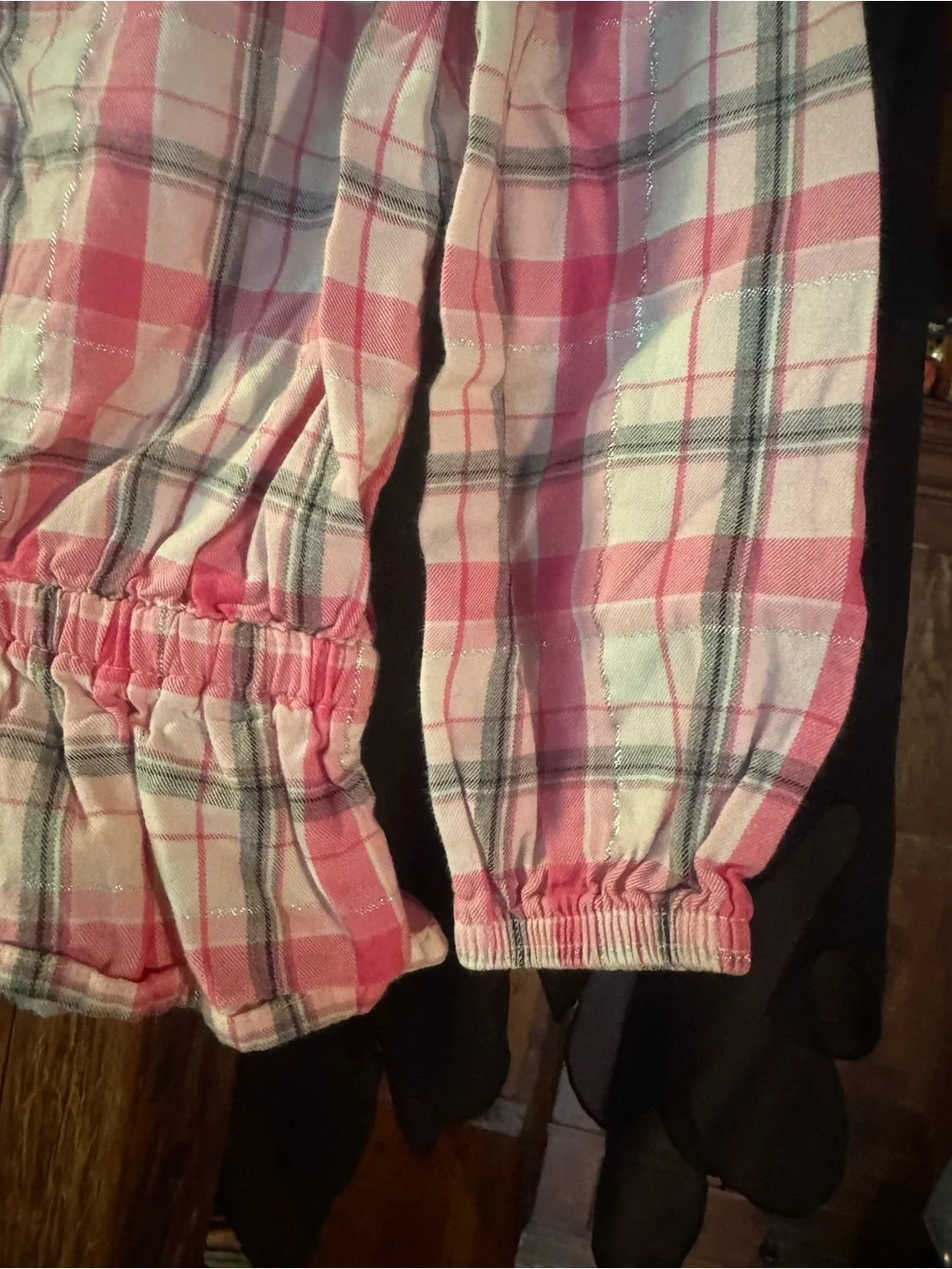 Gymboree Pink Plaid Ruffle Peplum Top